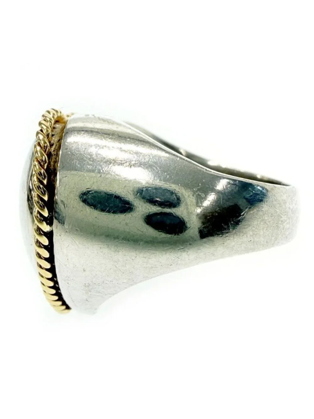 Tiffany & Co Silver Gold Full Heart Twisted Rope Ring